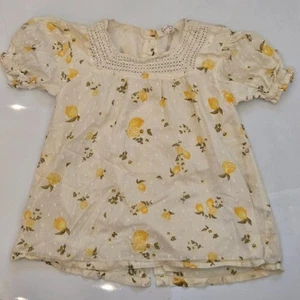 Jessica Simpson Baby Girl Lemon Print Dress Swiss Dots 6 years old - Picture 1 of 5