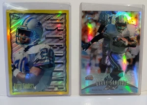 1996 + 1998 Topps Finest JUMBO Barry Sanders 🦁  Two Refractors! - Picture 1 of 9