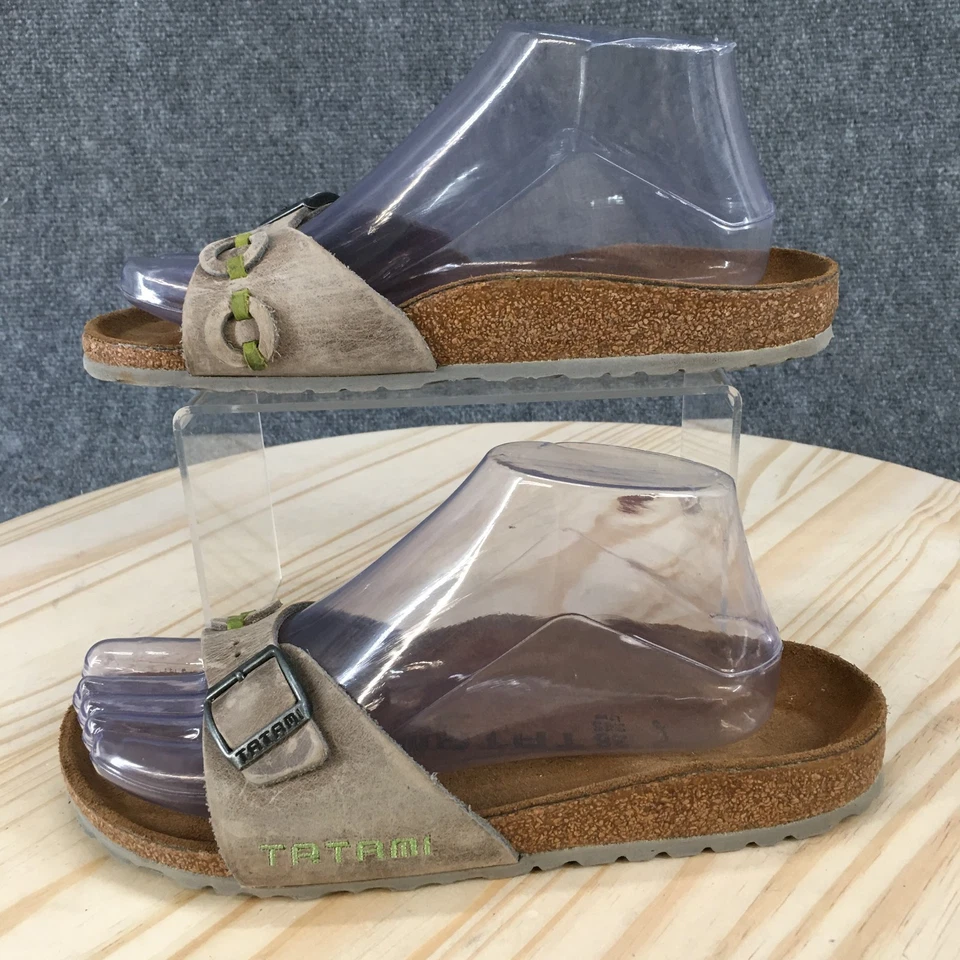 Босоножки женские Tatami от Birkenstock 38 Madrid шлепанцы серые без шнуровки с открытым носком на плоской подошве - Изображение 1 из 4