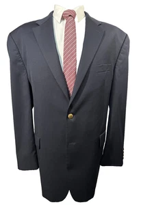 CHAPS Mens Navy Blue BIG & TALL Wool REG FIT Sport Coat Blazer Jacket SIZE 48L - Picture 1 of 9