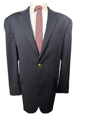 CHAPS Mens Navy Blue BIG & TALL Wool REG FIT Sport Coat Blazer Jacket SIZE 48L - Image 1 of 4