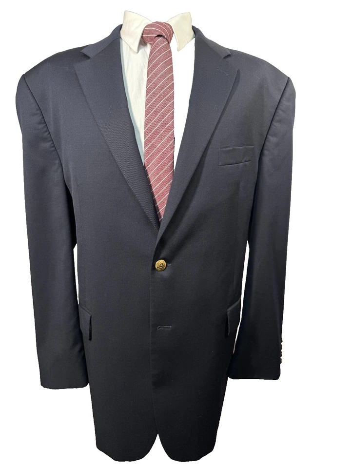 CHAPS Mens Navy Blue BIG & TALL Wool REG FIT Sport Coat Blazer Jacket SIZE 48L - Image 1 of 4
