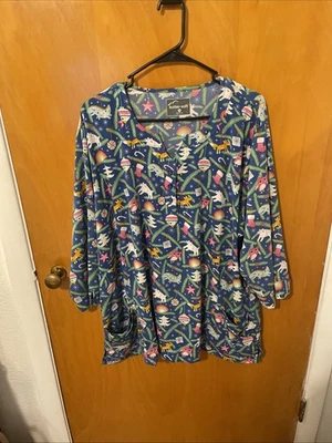 Butter Soft Christmas Scrub Top 3X - Image 1 of 4