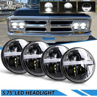 4x 5.75 Zoll LED Rundscheinwerfer Hi/Lo für GMC C15 C1500 C2500 Pickup 1961–1972 - Bild 1 von 4