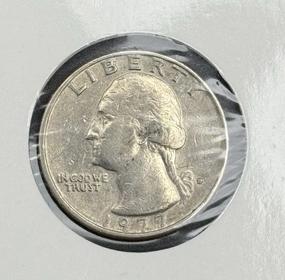 1977 D Washington Quarter 25 Cents Heraldic Eagle US Mint Coin Denver - Image 1 of 2