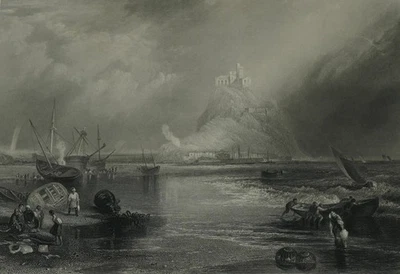 J.M.W. Turner R.A. Pinxit J. Cousen St Michael's Mount Cornwall P.Z - Bild 1 von 4