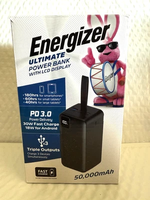 Energizer - Ultimate Lithium 50,000 mAh 30W PD Portable Battery Charger w/LCD - Image 1 of 4