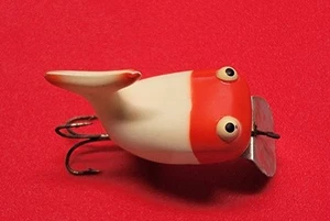 Vintage Heddon Top Kick Hi Tail Spook antiker Angelköder rot und weiß - Bild 1 von 7