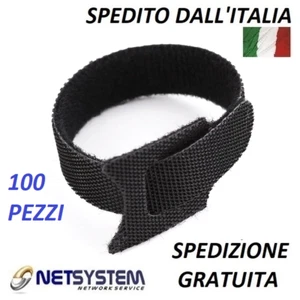 Fascette in velcro per sistemazione cavi con chiusura a strappa. 100Pezzi - Foto 1 di 8