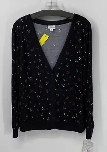 Lularoe Cheryl Cardigan Black Floral Print Design Medium Simply Comfortable NWT - Picture 1 of 6