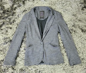 Aritzia Talula Blazer Jacke Damen 2 grau Pima Baumwolle Modal gefüttert Kerb Revers - Bild 1 von 15