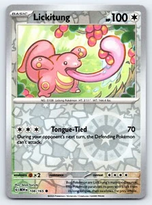 Lickitung 108/165 Reverse Holo Scarlet & Violet 151 Pokemon Card - NM Near Mint - Picture 1 of 2