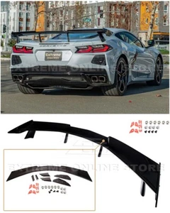 For 20-Up Corvette C8 | GM Extended Style CARBON FLASH Rear High Wing Spoiler - Picture 1 of 12