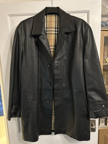 Giacca cappotto pelle uomo LONDON by BURBERRY taglia 44 large XL. Prezzo consigliato £ 1.995