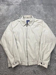 Roundtree Yorke Jacket Mens Large Beige Bomber Windbreaker Herrington Coat Vtg - Picture 1 of 9