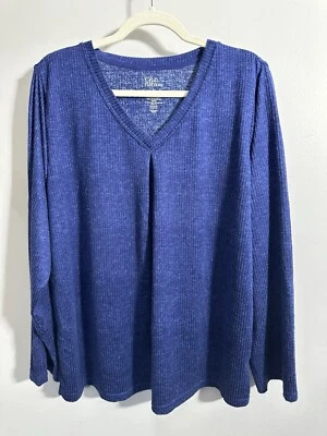 Camisa de dormir Croft And Barrow para mujer talla grande 1X azul manga larga suave Foto 1 de 4