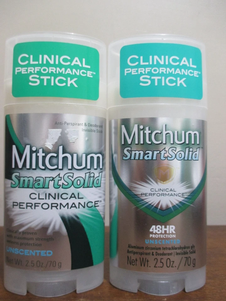 2x Desodorante MITCHUM SMART SOLID 48HR Rendimiento Clínico SIN PERFUME 2,5 OZ Foto 1 de 1