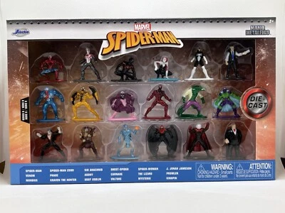 Jada Toys Nano Metalfigs Marvel Spider-man Diecast Figures 18 Pack Series 8 New - Image 1 of 2