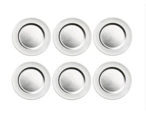 Juego de 6 platos plateados 33 cm mesa decoración plato plástico platillo bandeja - Imagen 1 de 3