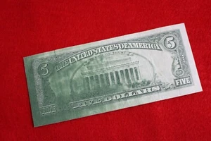 1985 Five Dollar Bill Very Rare Over Green Inked Minting Error - Picture 1 of 4