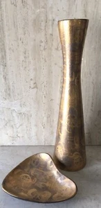 Mid Century Modern Sascha Brastoff More Gold Midas Vase Bowl Pottery Ceramic 20” - Picture 1 of 12