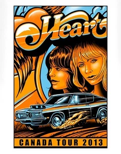 Póster de concierto Heart Canada 2013 reimpreso de 13"" x 19 - Imagen 1 de 3