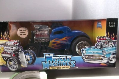 33 FORD COUPE BLUE MUSCLE MACHINES 1:18 TOO COOL REAL STEEL BRAIDED FUEL LINES - Image 1 of 4