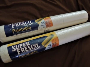 2 Rolls New Graham & Brown SuperFresco Textured Wallcovering 11016 Paintable Lot - Picture 1 of 7