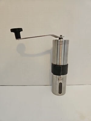 Molinillo de café manual Kitcoff cuerpo de acero inoxidable correa de manivela de rebabas de cerámica Foto 1 de 4