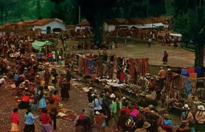 Postal vintage mercado dominical peruano en Pisaq 08,78 - Imagen 1 de 2