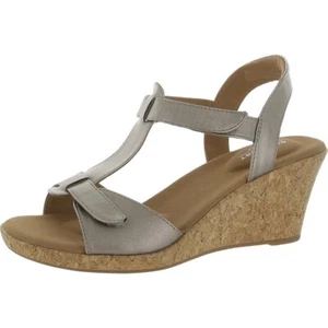 New Rockport Women's Blanca T-Strap Sandal, Taupe Metallic Synthetic Size 11 M - Picture 1 of 4