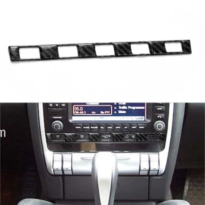 Para Porsche Cayenne Sport 2003-10 console climático fibra de carbono acabamento de tampa de botão - Imagem 1 de 4