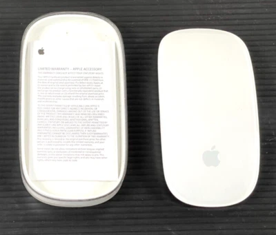 Apple Magic Bluetooth Wireless Mouse A1296 MB829LL/A w/ Case & Manuals - Image 1 of 4