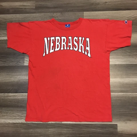 Vintage 80s Champion Nebraska Cornhuskers T-Shirt Red Single Stitch Sz XL Cover