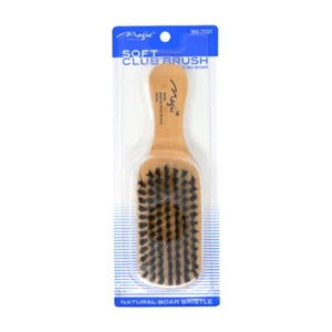 Magic Soft Club Brush with Reinforced Boar Bristles and Wooden Handle #7721 - Picture 1 of 3
