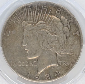 1934 S Peace Dollar Silver Coin PCGS VF 35 $1 US (J33) - Picture 1 of 5