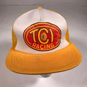 Vintage 80s RARE TCI Racing Trucker Mesh Adjustable Snapback Hat Race Car [CT07] - Picture 1 of 9