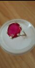 Pink simulated Ruby ring/Anari Yaqoot ring Handmade ring in stamped 21k Silver