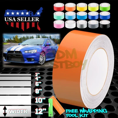 Calcomanía envolvente de vinilo color brillante rayas de carreras para Mitsubishi Lancer 25 ft/50 ft Foto 1 de 4