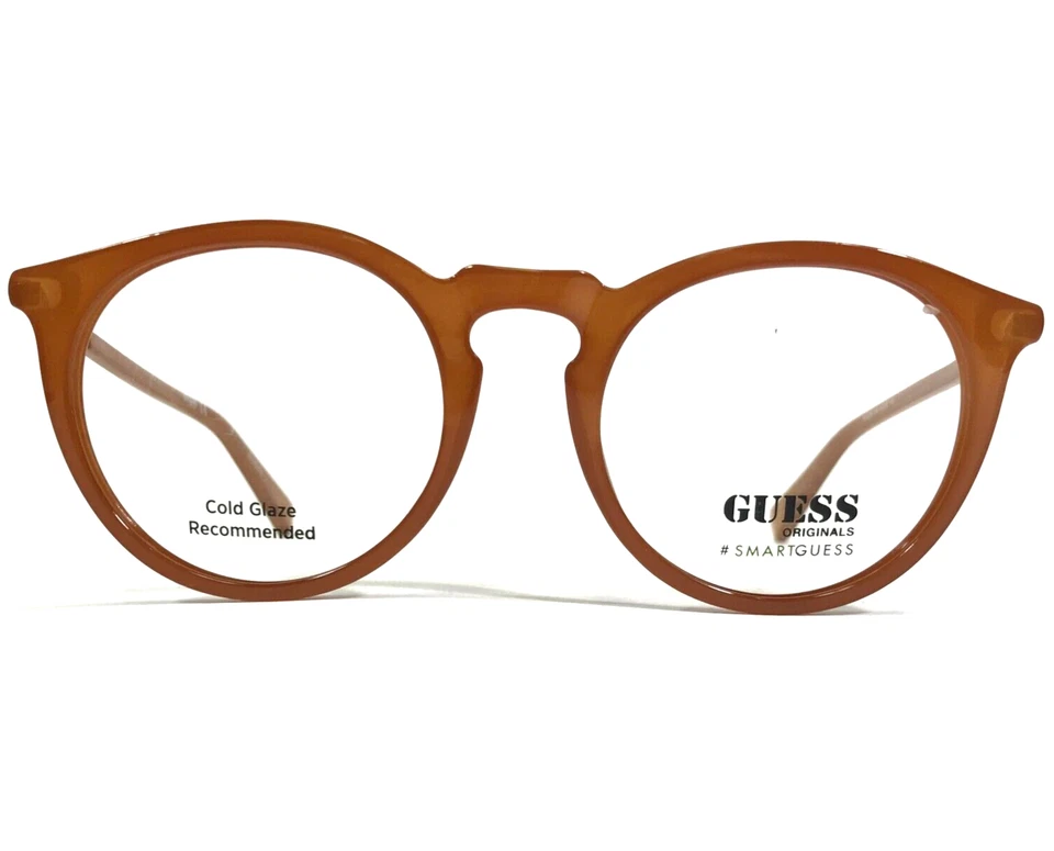 Guess Eyeglasses Frames GU8236 044 Brown Gold Round Full Rim Horn Rim 50-20-145 - Image 1 of 4
