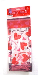 Valentines Day Cello Treat Bags 20 w/ties Party Candy Popcorn Gift Lunch School - Picture 1 of 5