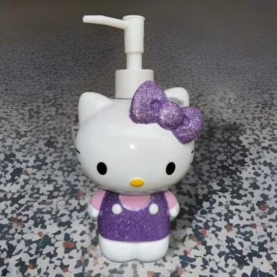 Hello Kitty by Sanrio 8” Purple Glitter Pink Lotion Pump/ Soap Dispenser - Image 1 of 3