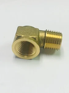 Forged Brass Street Elbow 1/4 NPT Male by 1/4 NPT Female 90 Degree Sold Each - Picture 1 of 3