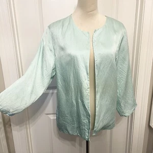 Cárdigan para mujer Eileen Fisher 100 % seda azul claro XL - Imagen 1 de 6