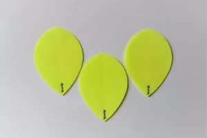 5 SETS OF PEAR POLY DART FLIGHTS FLURO YELLOW - Picture 1 of 2