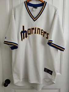 MLB Baseball Vintage Seattle Mariners Jersey 2XL White Cooperstown Collection - Picture 1 of 11