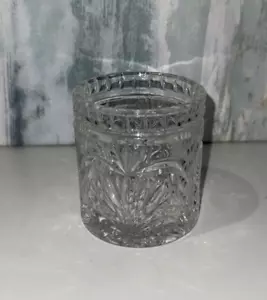 Cucchiaio waffle e ventaglio modello cristallo piombo USA anni 40 vaso contenitore cilindro - Foto 1 di 5