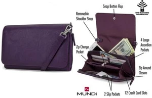 Mundi RFID Crossbody Bag For Women Anti Theft Travel Purse Handbag (Purple) - Picture 1 of 5