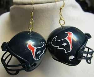 NORA WINN ÚNICO GRANDES 925 PENDIENTES NFL CASCO DE FÚTBOL AMERICANO HUSTON TEXANS - Imagen 1 de 5