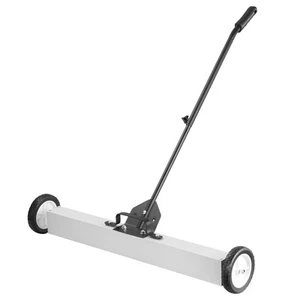 36in Magnetic Sweeper with Wheels 55Lbs Rolling Sweeper Lawn Yard Grass - Picture 1 of 11